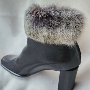 Vero Cuoio ladies Italian real leather and fur Size 37 boots.